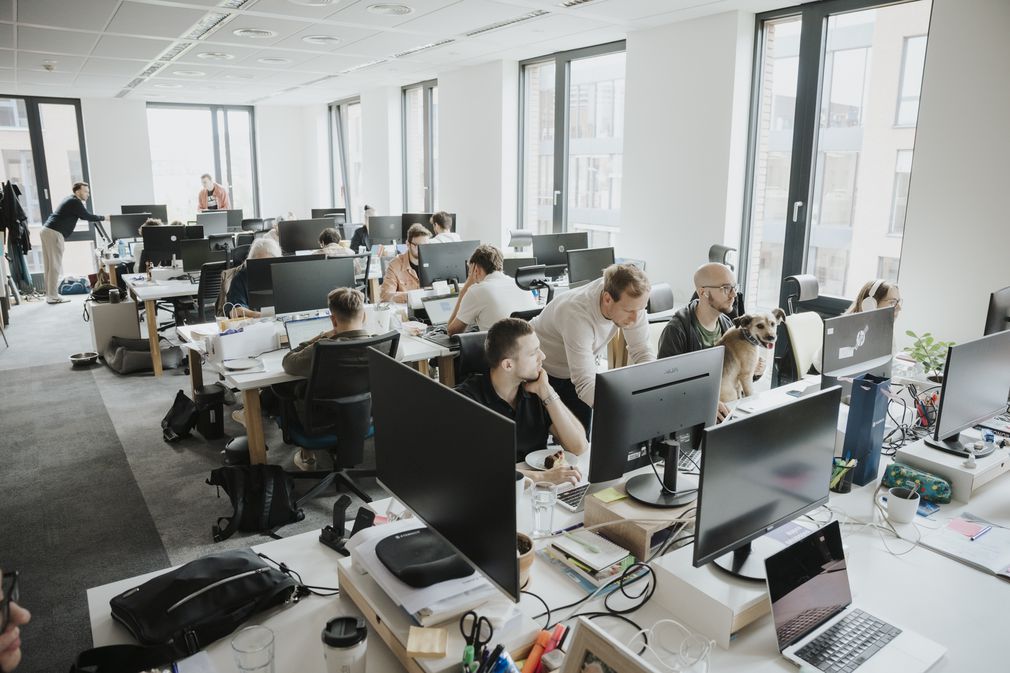 Open Space nám dovoluje jednoduše mezi sebou komunikovat, ale zároveň se respektujeme při hluboké práci. 