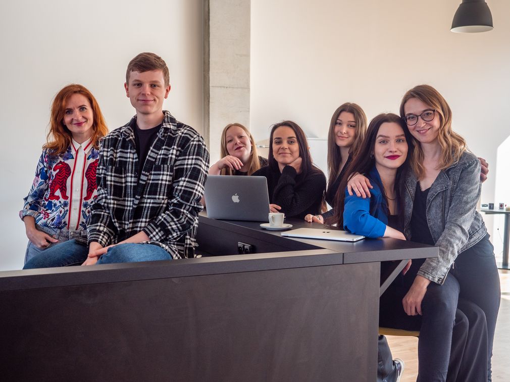 Tým Impact Hub Zlín - Táňa, Tom, Kačka, Peťa, Naty, Sabi, Verča